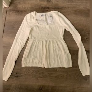 NWT Hollister Cream/White Cableknit Sweater